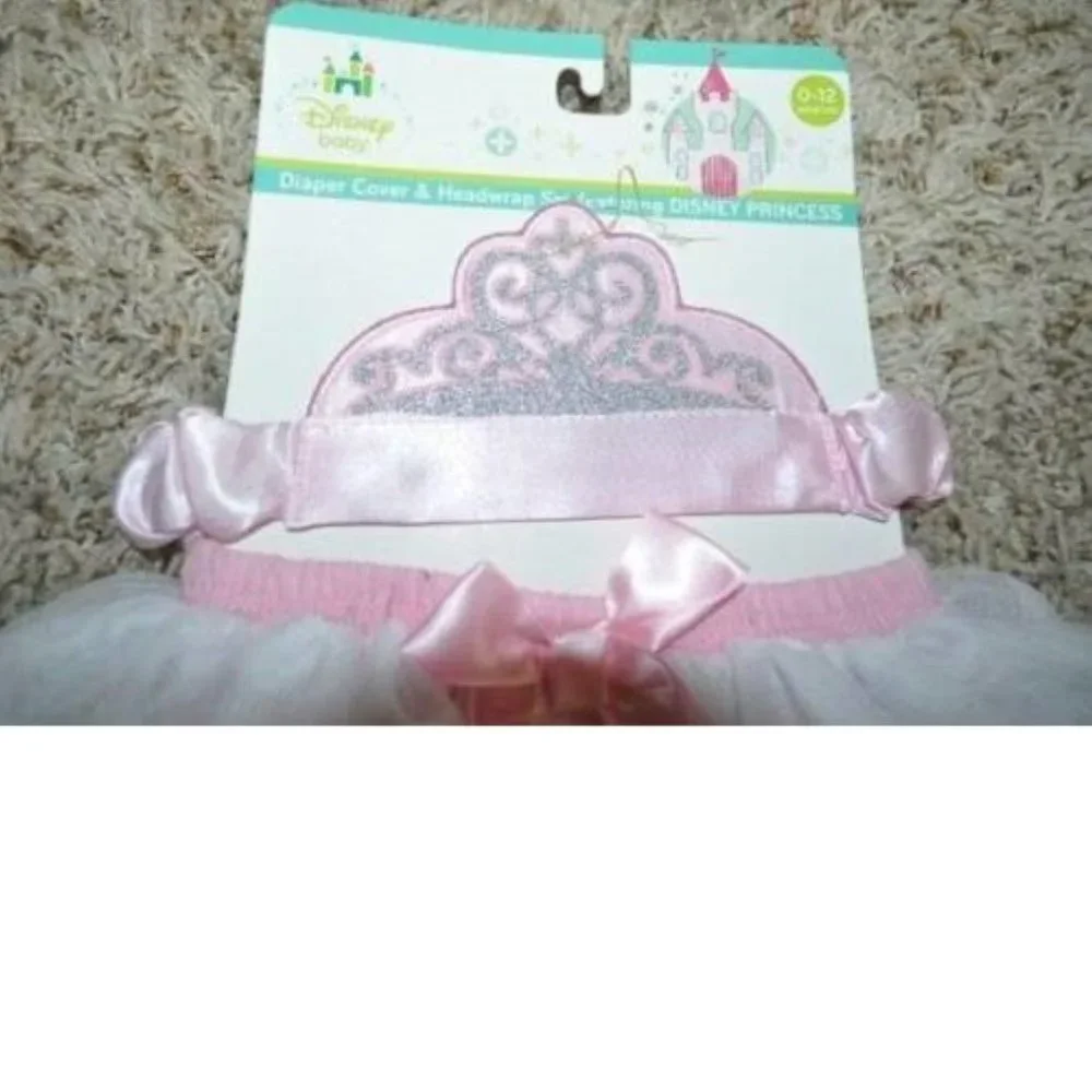 Cinderella Diaper Cover & Headband 0/12 months Disney Princess Halloween 2 Pc
